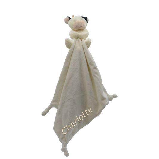 Cow Personalised Comforter, Baby Blanket, Plush Toy