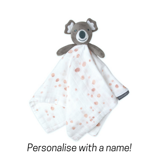 Personalised Muslin Baby Comforter - Kate the Koala