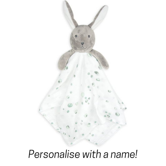 Personalised Muslin Baby Comforter - Blair the Bunny