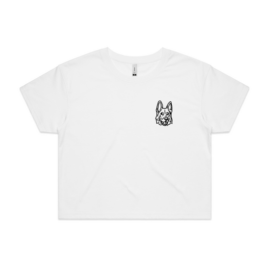 Pawtrait Outline Womens Cropped Tee