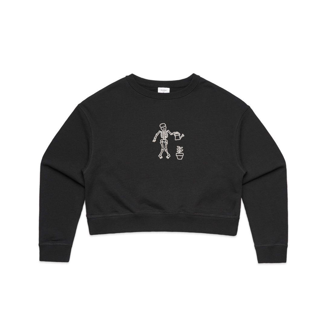 Skeleton Womens Crop Crew