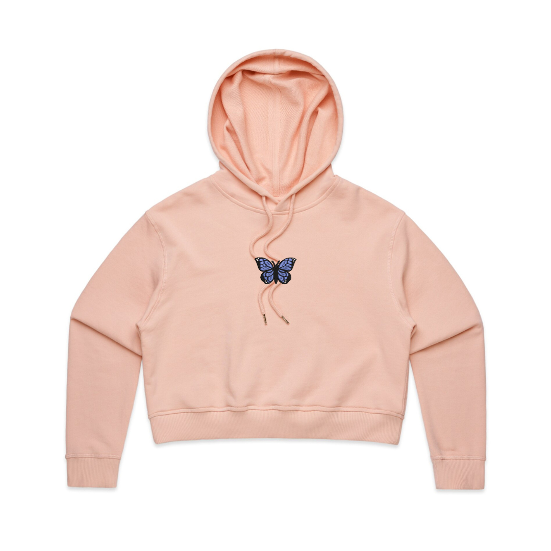 Butterfly Womens Crop Hoodie