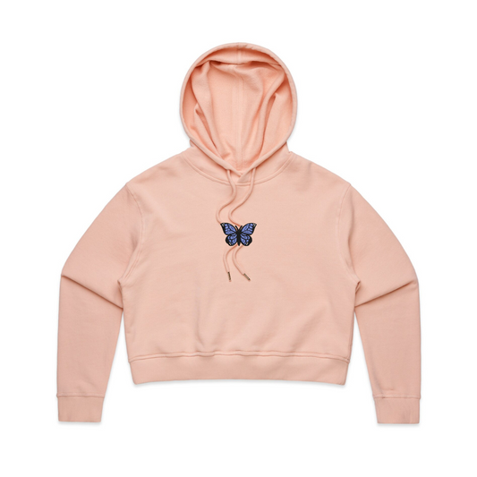 Butterfly Womens Crop Hoodie