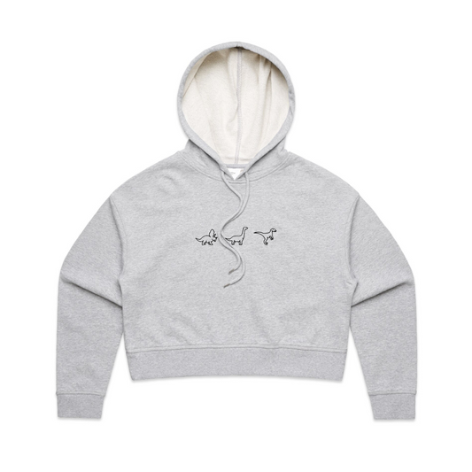 Dinosaur Womens Crop Hoodie